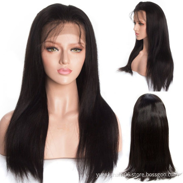 High Quality Popular Raw Indian Hair 180% Density 13X4 Lace Closure Soft Straight Wig Human Hair Free Shipping Wigs